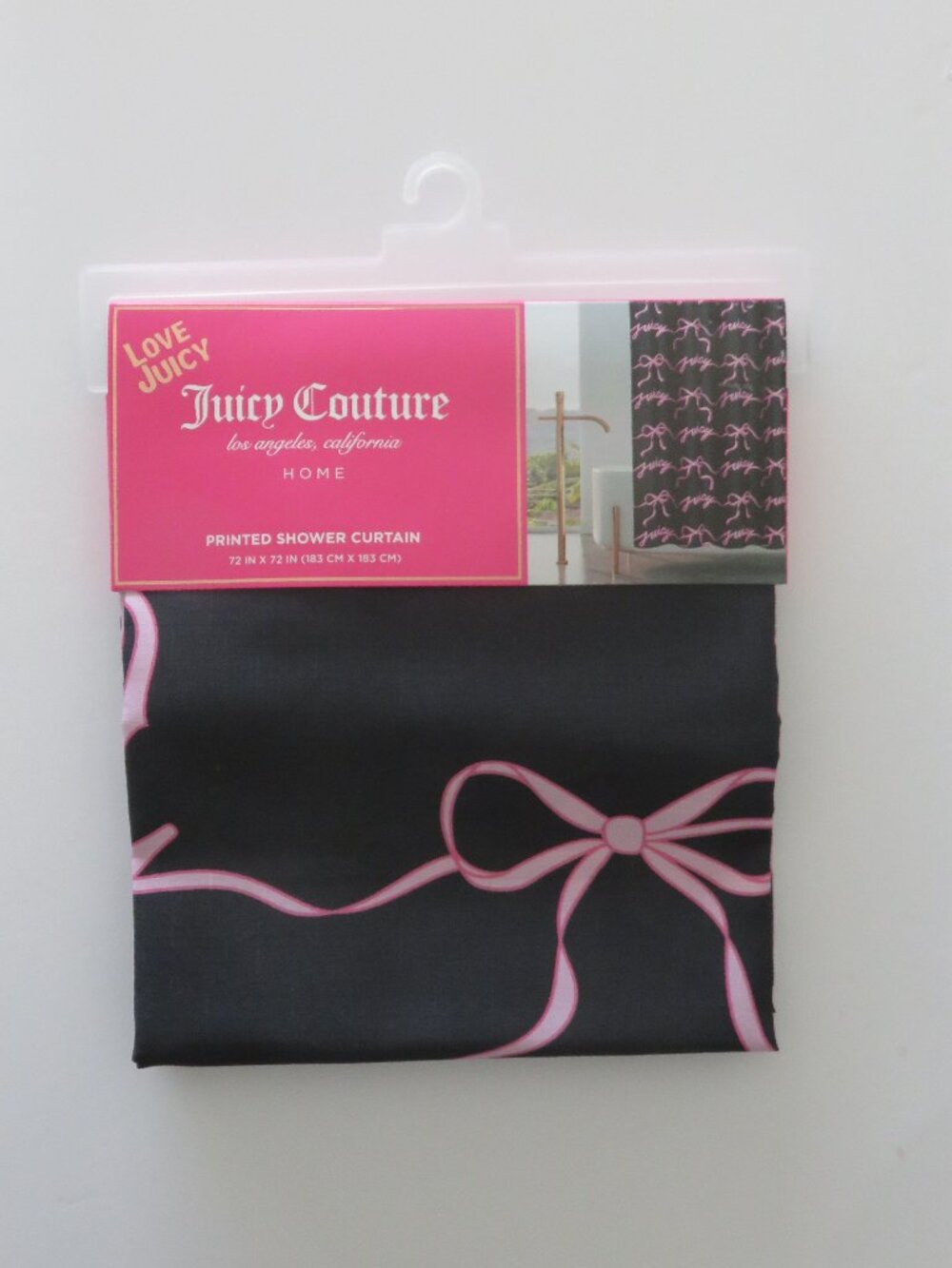 (#137) Love Juicy JUICY COUTURE Shower CURTAIN 72 X 72 inches